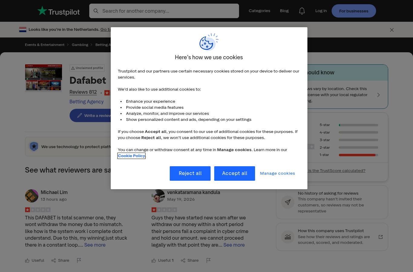 Supplied contextual user-signal capture associated with Dafabet